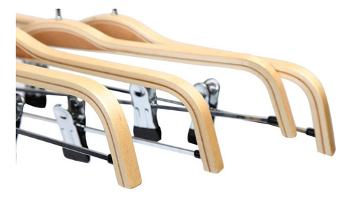 Paquete De 10 Perchas Para Pantalones O Faldas De Madera