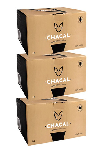 Kit De Carvão Para Narguile Chacal De 3kg - 3 Embalagens 1kg