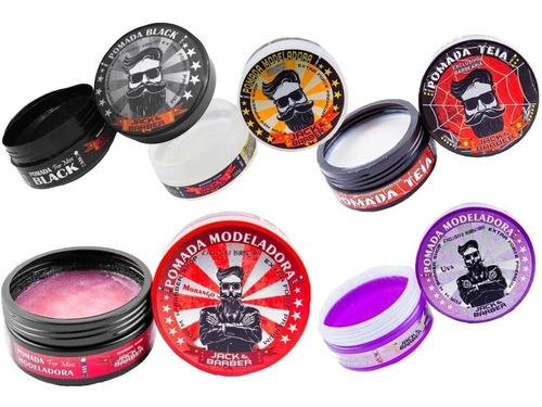 05 Pomadas Modeladoras Profissional Jack Barber 150g