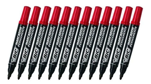 Marcador Bic Permanente Grueso Rojo X12 - Districomp