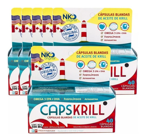 Capskrill Omega 3 Aceite De Krill X 40 Caps. Pack X 6 Cajas!