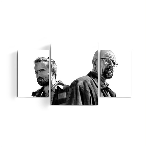 Cuadros Tripticos Breaking Bad Walter Jesse Blanco Y Negro