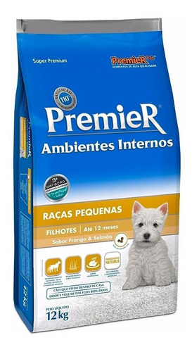 Ração Premier Ambientes Internos Cães Filhotes 12 Kg