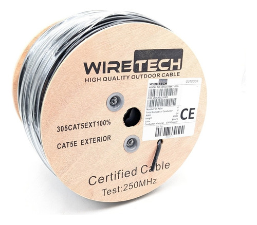 Cable Utp Bobina 305 Metros Cat5 100% Cobre Outdoor Cat 5