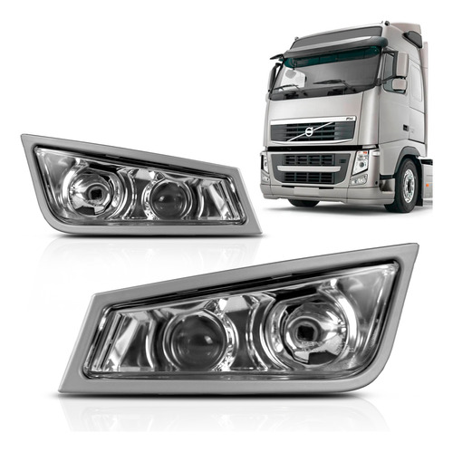 Par Farol Milha Auxiliar Volvo Fh16 06 07 08  Farol Alto