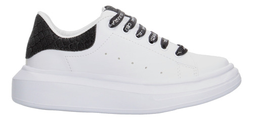 Tenis Casual Gosh Blanco Con Negro Cintas Para Mujer 