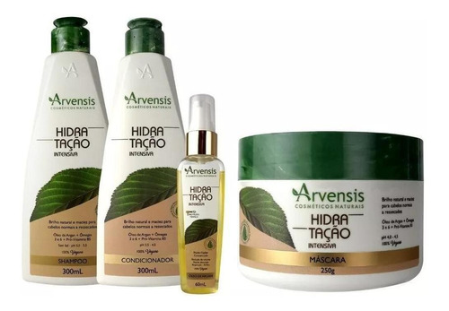 Kit Arvensis Hidratação Shampoo Cond. Argan Mascara 250g