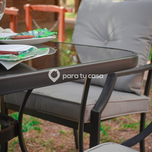 Juego De Jardin Sillas Sillones Mesa 5 Piezas Negro