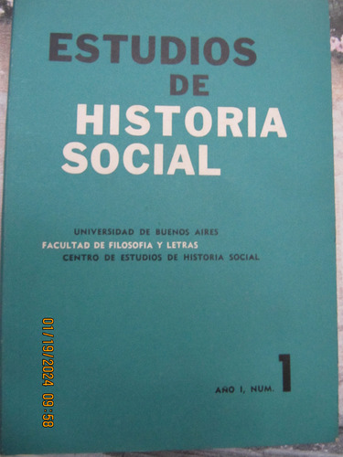 Estudios De Historia Social  Unba  Año 1 Num 1 Dir : Romero 