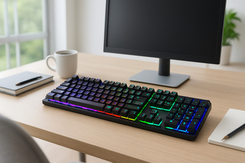 Teclado Estilo Gamer Cuerpo Metalico Retroiluminado Rgb Jx-k080 Teclas Mecanico Optico Usb Antighosting Interruptores Negros Switch Backlight Led Multicolor Ideal Gaming Pc Y Notebook Oficina Hogar
