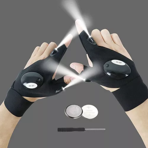 Guantes de trabajo con linterna LED luces recargables guantes mecanico  ajustable 313050588535 