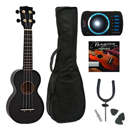 Ukelele Soprano + Funda + Encordado + Afinador + Soporte