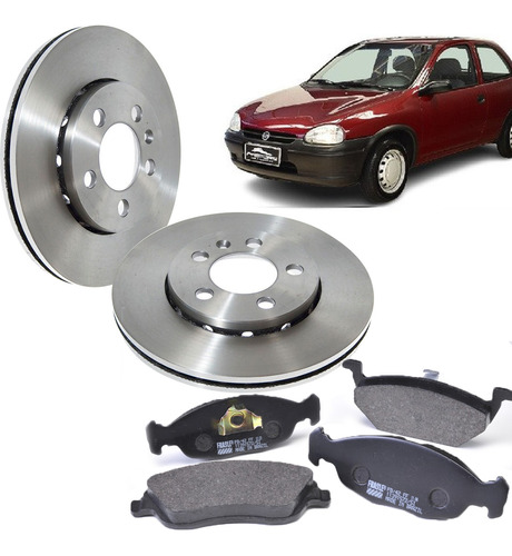 Kit Pastilha E Disco Freio Corsa 1.0 1993/2001 1.4 1993/1996