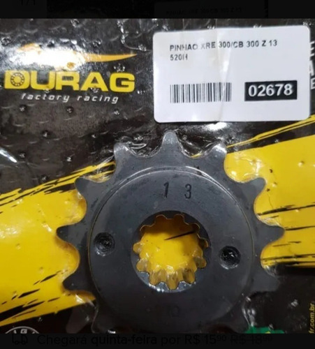 Imagem 1 de 1 de Pinhão Xre 300 Cb300 Cb 13 Dentes Passo 520 Durag Pinhao