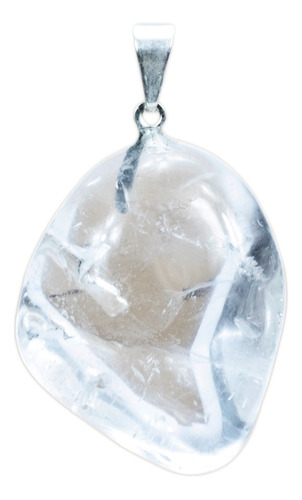 Pingente De Cristal Pedra Rolada Quartzo Transparente