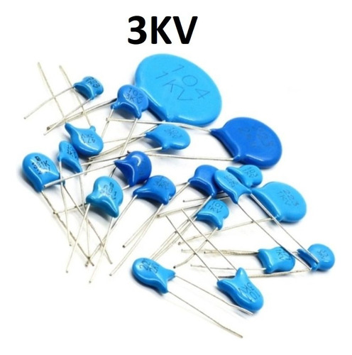 5x Pack Condensador Cerámico Azul 3kv ( 20 20pf )