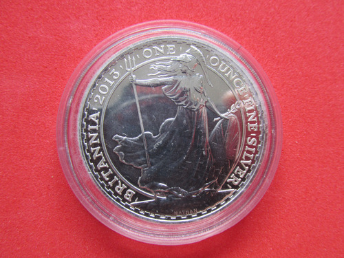 Moneda Inglaterra 2 Libras 1 Onza Plata Reina Isabel Ii 2013 (Usado)