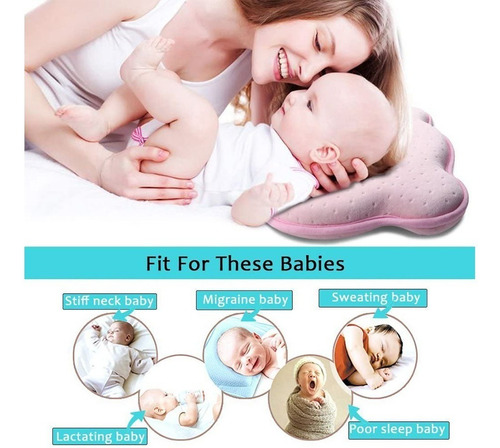 Almohada Para Bebe Memory Foam Para Prevenir Cabeza Plana