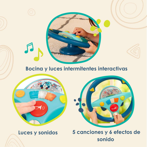 Volante Juguete Interactivo Infantil Luces Sonidos Battat