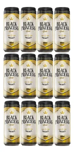 Pack 12un Cerveja Black Princess Gold Puro Malte 350ml