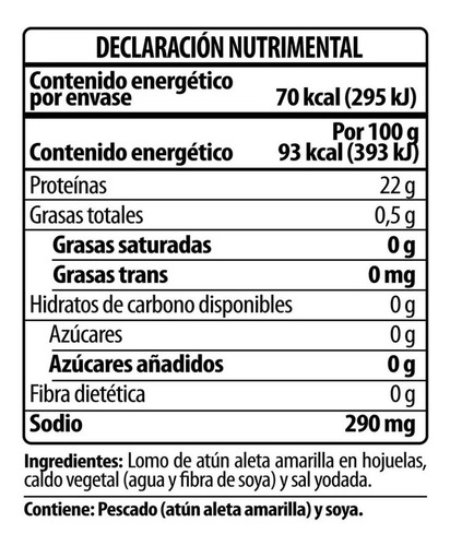 Imagen 3 de 3 de 8 Pack Sobres De Atun En Hojuelas En Agua Tuny Clásico 75 G