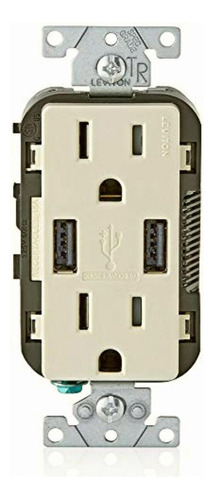 Leviton T5632-t Receptáculo Duplex Y Cargador Usb, Color Almendra Claro