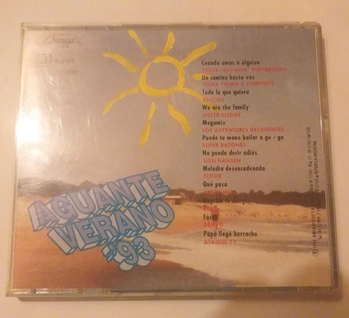 Artistas Varios - Aguante Verano Del 93 - Cd (Usado)
