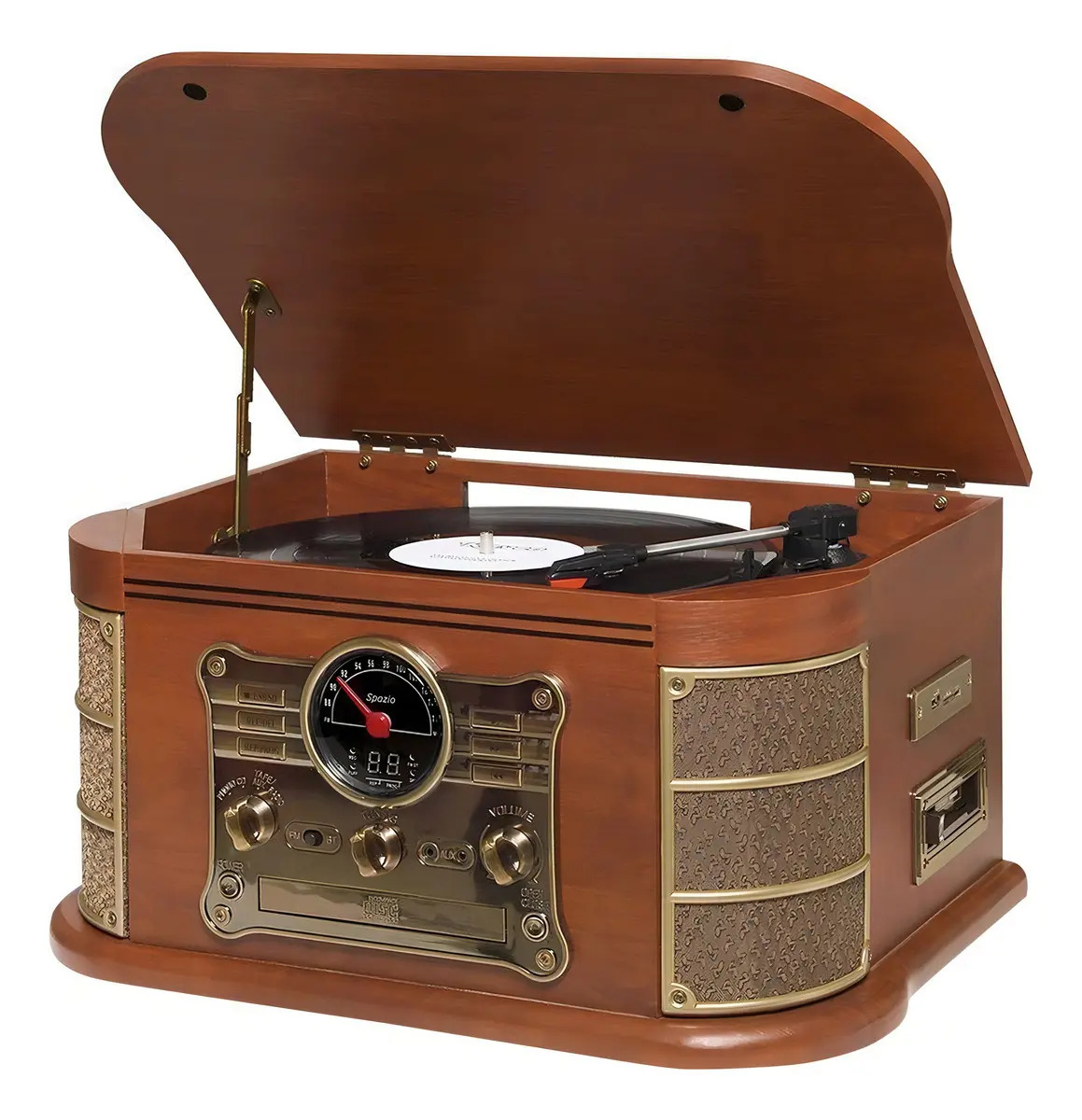Vitrola Bluetooth Vinil Cd Player Portátil Raveo Spazio- 25w