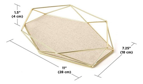 Bandeja Para Acessorios Porta Joias Prisma Dourado Umbra