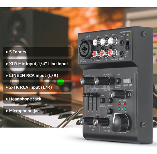 Mezclador De Audio Echoing Dj Para Mezclar Audio Consola Ecu