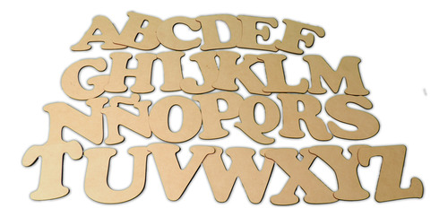 Figura Letra Abecedario Completo Fibrofacil Mdf 15 Cm X 3 Mm