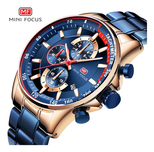 Mini Focus Relojes Luminosos Impermeables Para Hombre Color de la correa Azul