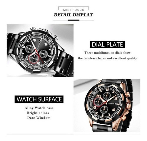 Relojes Mini Focus Chronograph Luminous Business, color de correa, azul