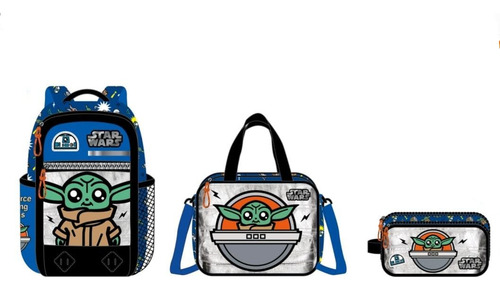 Mochila Star Wars The Mandalorian + Accesorios Azul