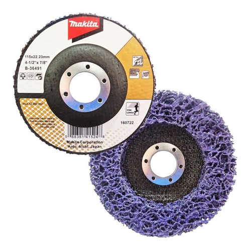 Disco De Limpeza 115 Mm 4.1/2-7/8 Makita - B-36491 Cor Roxo