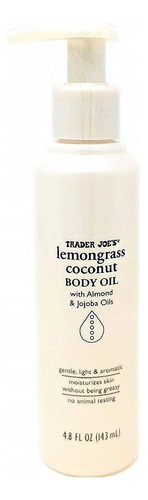 Trader Joes Óleo Corporal De Coco Com Erva Limão, Amêndoa...