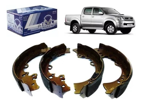 Kit 04 Sapata Com Lonas De Freio Hilux 2012 A 2016