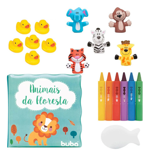 Brinquedos De Banho Buba Bebê Giz Livro Dedoche E Patinhos