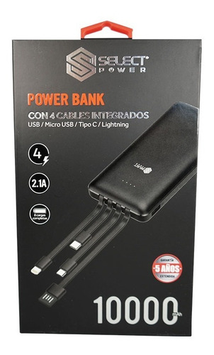 Power Bank Set 10,000 Mah Cables Incluidos Select Power