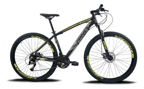 Bicicleta Rino Everest Aro 29 Freio Disco 24v Câmbios Shiman Cor Preto/amarelo Tamanho 17