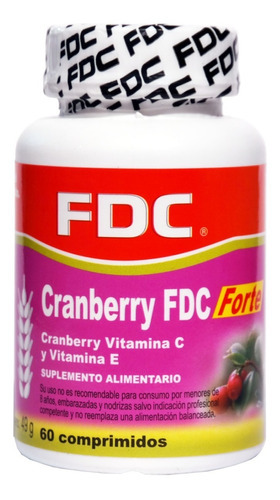 Cranberry Fdc Forte 60cap. Sin Sabor