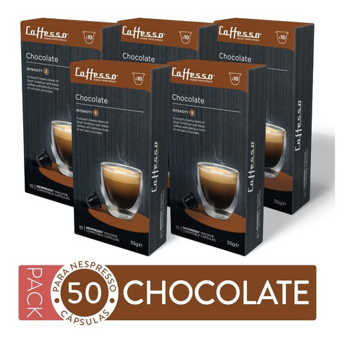 Pack 50 Cápsulas De Café Caffesso Chocolate - Para Nespresso