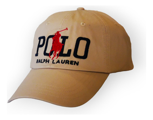 Gorra Polo Sport Beige Logo Sombrero Visera Gorra Importada 