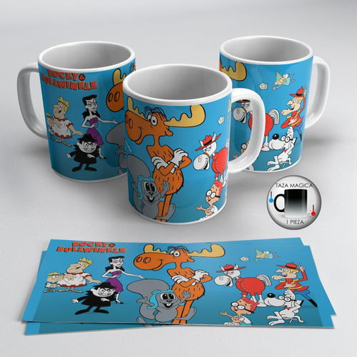 Taza Mágica 11 Oz / Rocky & Bullwinkle , M01 (1 Pz)