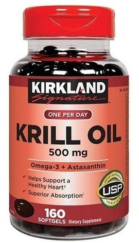 Kirkland Krill Oil 160 Tabletas Sabor Sin Sabor