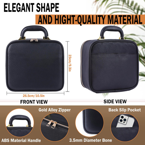 Estuche De Viaje Maquillaje Con Espejo Luz Led Ajustable Color