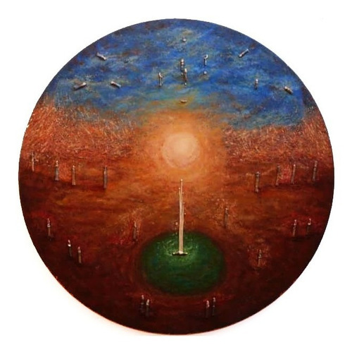 Cuadro Mundis 1, Pintura Objeto + Bastidor Circular (100cm)
