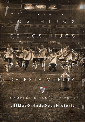 Cuadro River Plate 40x50 Enzo Perez Copa Libertadores 2018