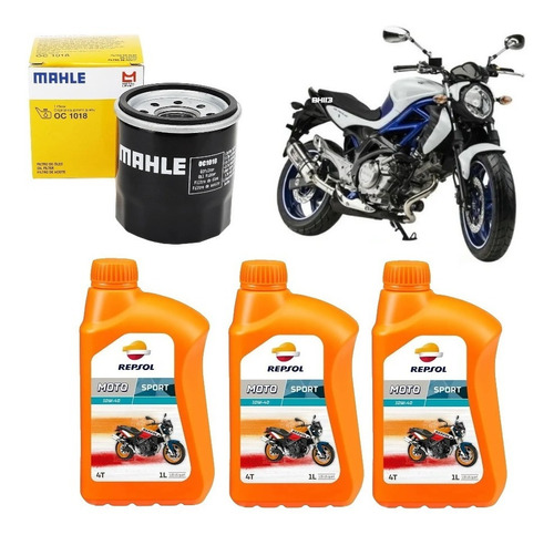 Gladius 650 Kit Troca De Óleo Suzuki Repsol 10w40 Oc1018