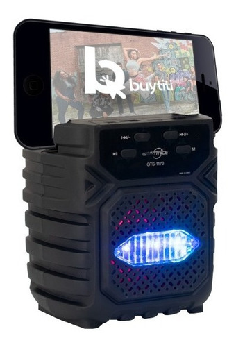 Bocina 3 Pulgadas Mini Bluetooth Porta Celular Usb Gts-1173 Color Negro